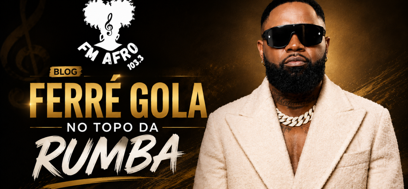 Ferré Gola em destaque na capa do blog da FM Afro sobre o sucesso da música C’est l’amour.