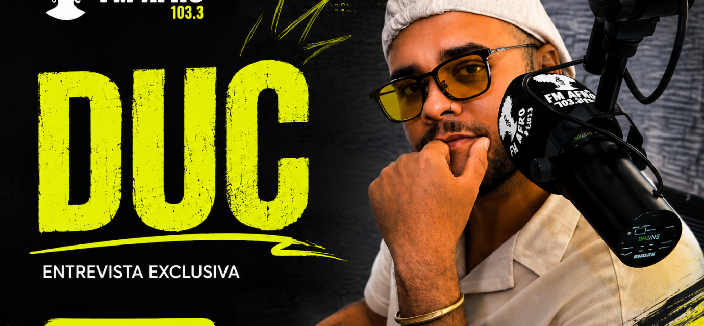 DUC durante entrevista exclusiva nos estúdios da FM Afro 103.3